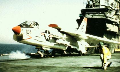 F-8C launching from Shangri-La